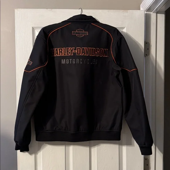 Harley-Davidson Black and Orange Motorcycle Jacket. Worn once - Picture 2 of 6